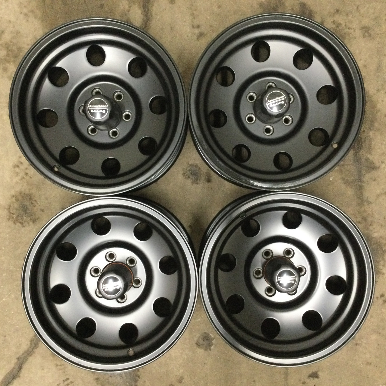 Set 4 American Racing AR172 Baja 16x8 6x5.5 Satin Black Wheels 16" 0mm Rims