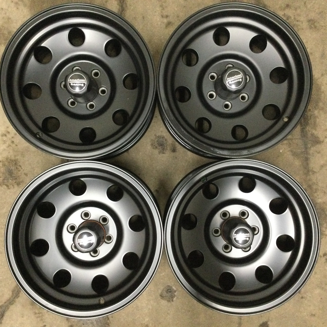 Set 4 American Racing AR172 Baja 16x8 6x5.5 Satin Black Wheels 16" 0mm Rims