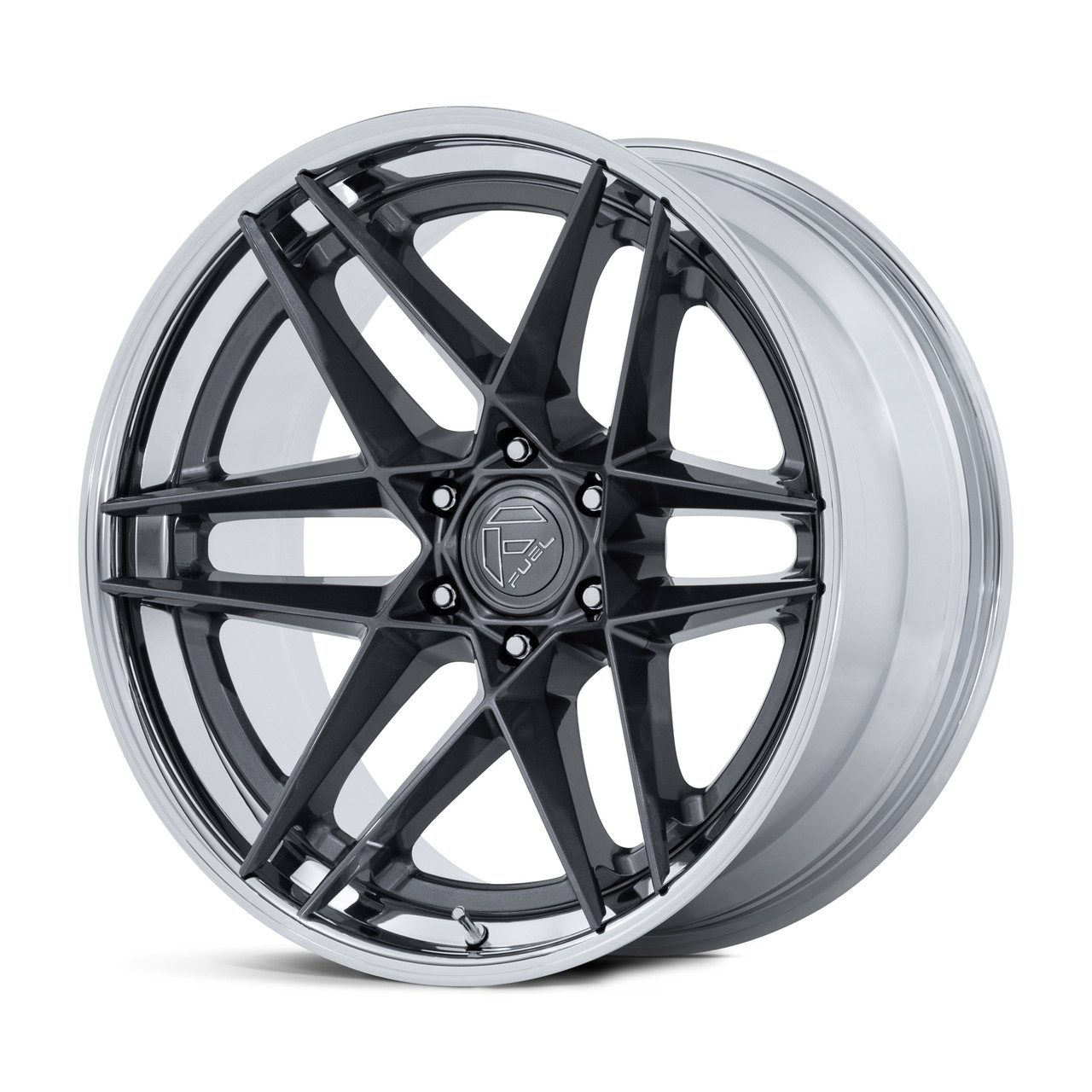 Set 4 20" Fuel FC408 Flight Gloss Gunmetal Chrome Lip 20x10 6x5.5 -18mm Wheels