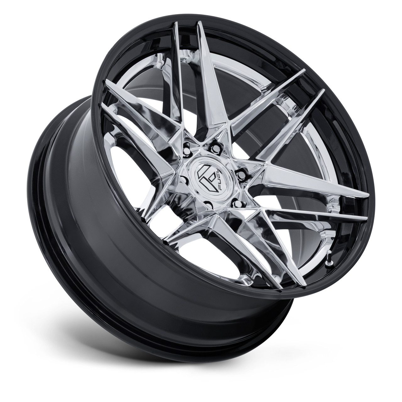 20" Fuel FC408 Flight Chrome W/ Gloss Black Lip 20x9 Wheel 6x135 1mm Offroad Rim Truck SUV Wheel