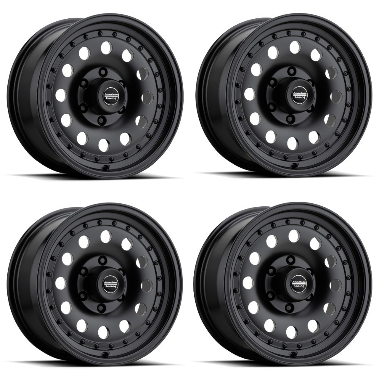 Set 4 American Racing AR62 Outlaw II 17x8 6x135 Satin Black Wheels 17" 18mm Rims