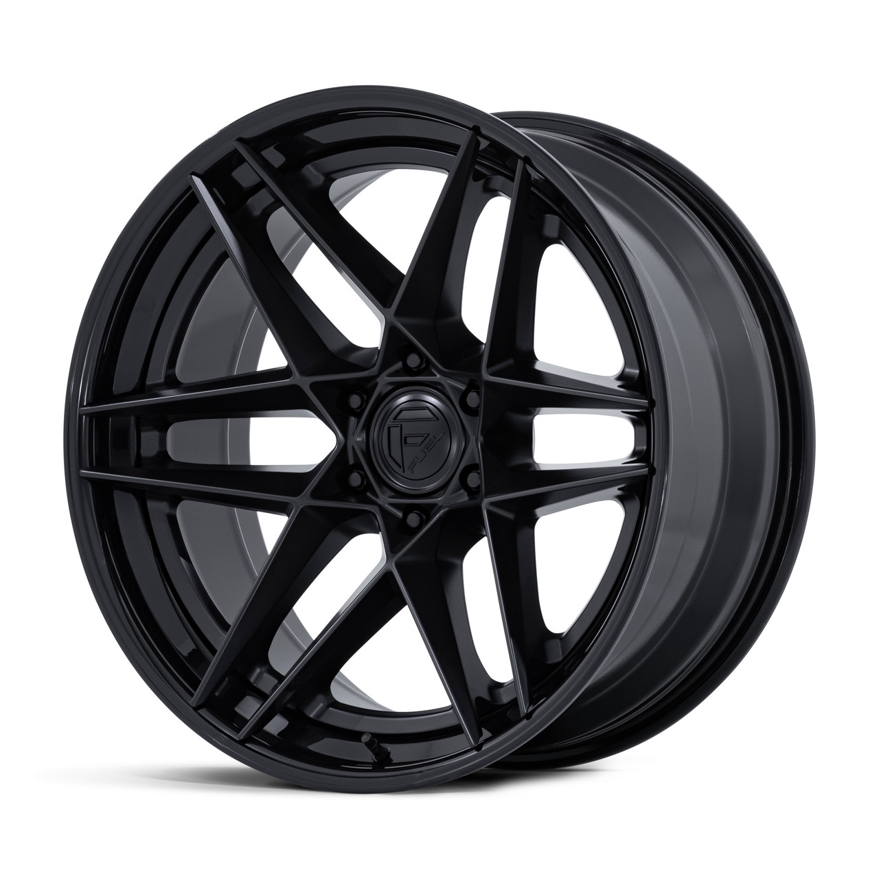 Set 4 20" Fuel FC408 Flight Matte Black W/ Gloss Black Lip 20x10 6x5.5 -18mm Rims Lifted Offroad Truck SUV Wheels