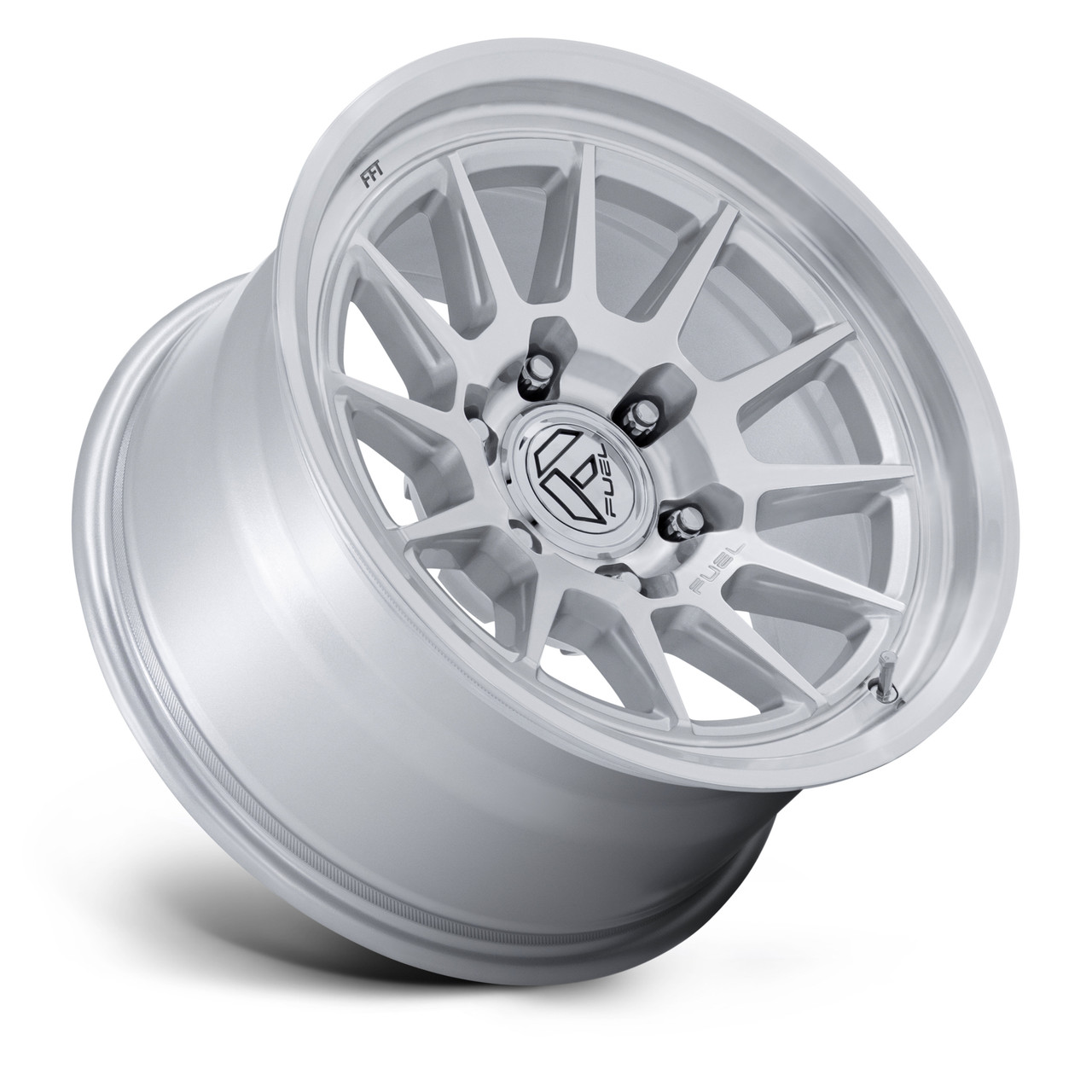 Set 4 17" Fuel FC902 Spur Gloss Silver Machined Face 17x9 Wheels 6x5.5 1mm Rims Offroad Truck SUV Wheels