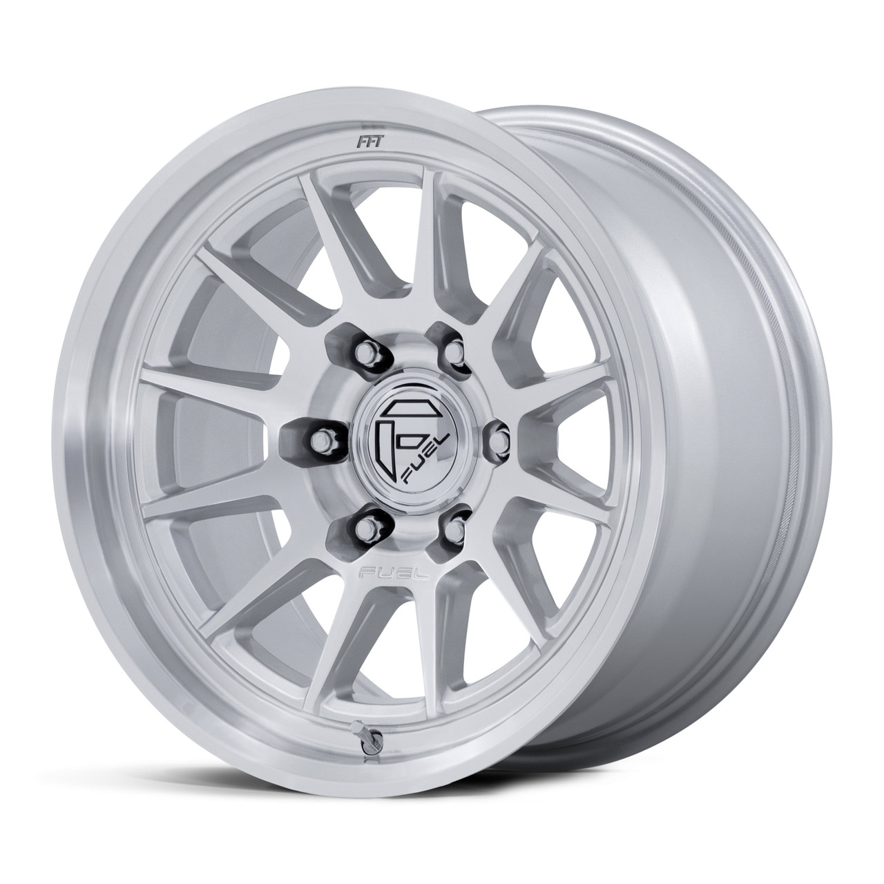 Set 4 17" Fuel FC902 Spur Gloss Silver Machined Face 17x9 Wheels 6x5.5 1mm Rims Offroad Truck SUV Wheels