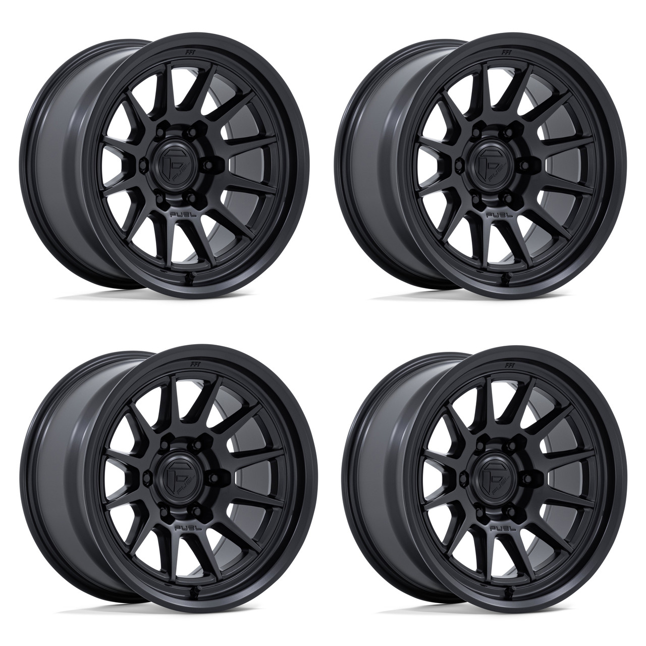 Set 4 17" Fuel FC902 Spur Matte Black 17x9 Wheels 6x5.5 (6x139.7) -12mm Rims