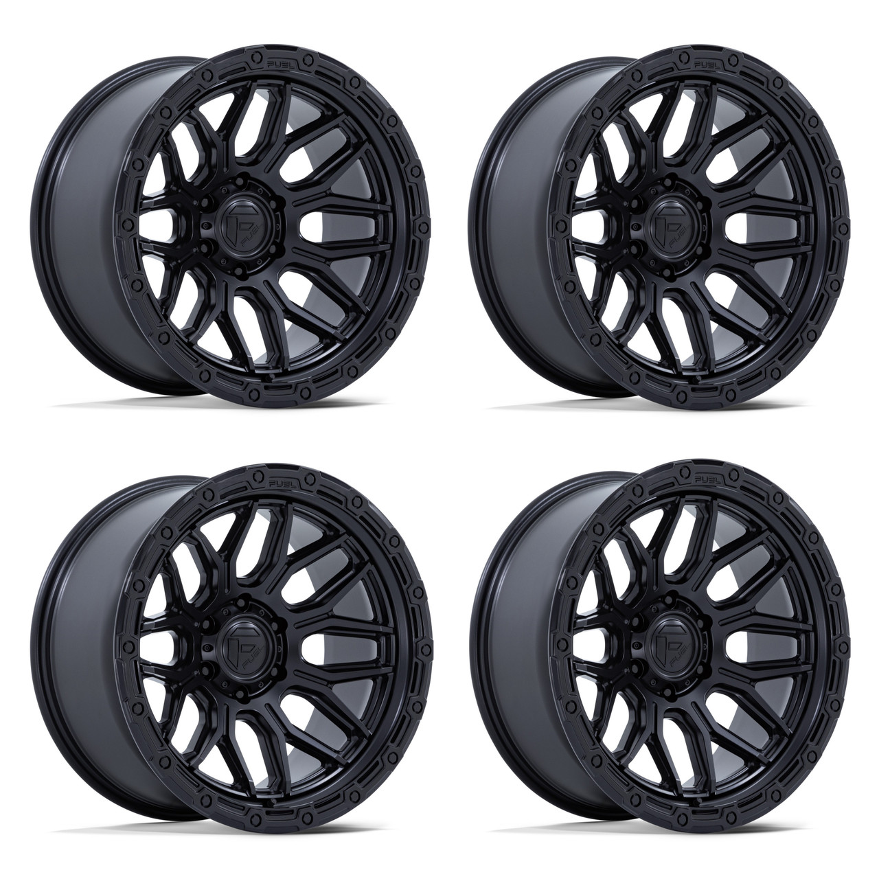 Set 4 18" Fuel FC881 Surge Matte Black W/ Gloss Black Lip 18x9 8x6.5 1mm Wheels Offroad Truck Rims
