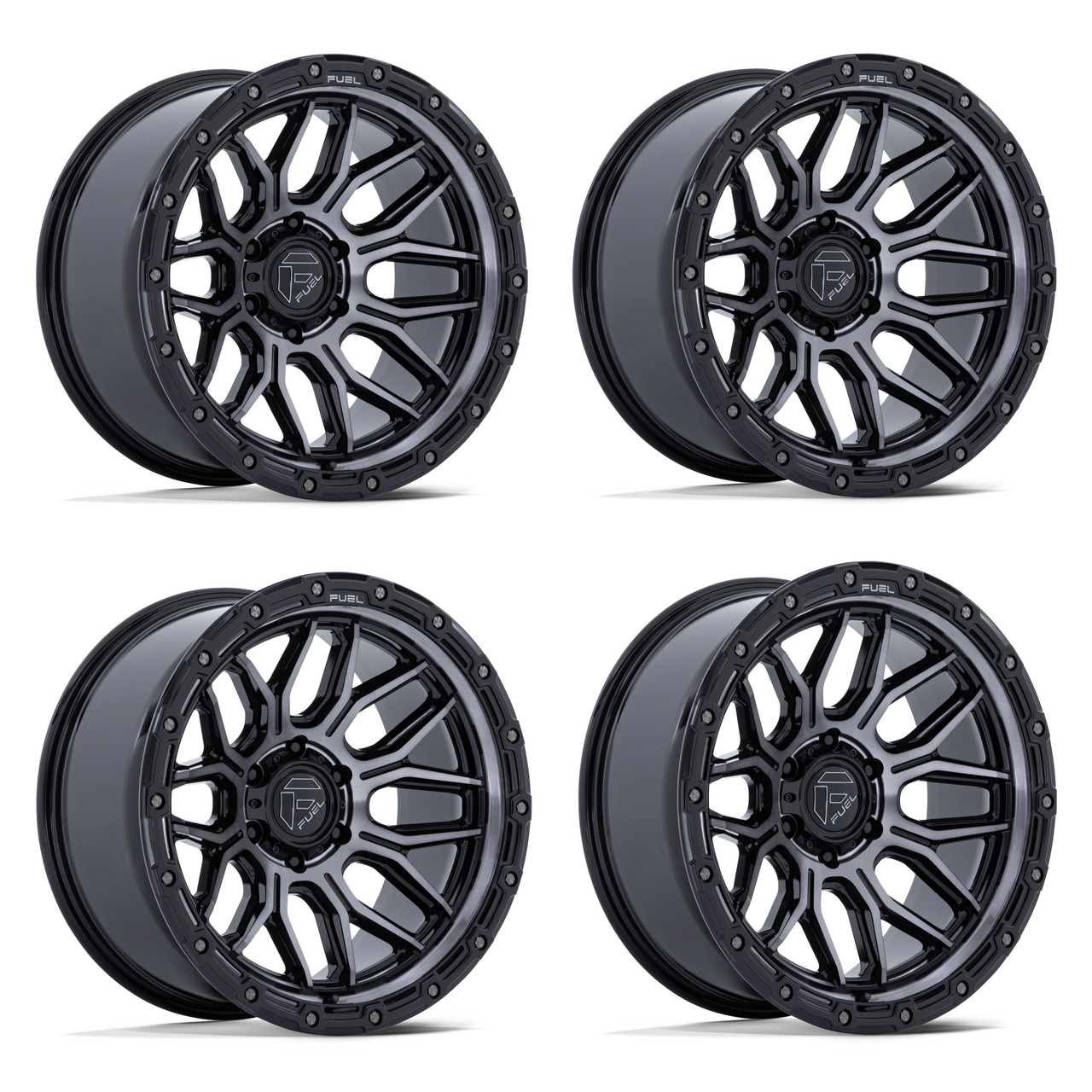 Set 4 18" Fuel FC881 Surge Gloss Black Machined W/ GTCC 18x9 6x5.5 1mm Wheels