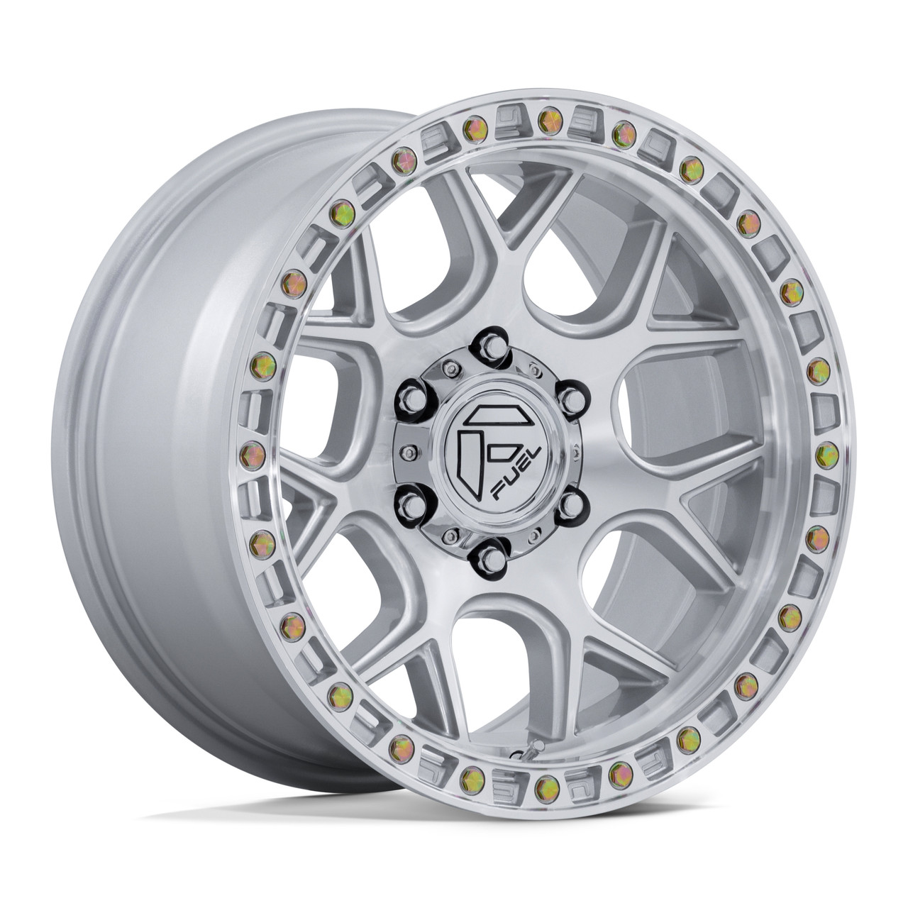 Set 4 20" Fuel FC908 Puma Gloss Silver Machined Face 20x9 Wheels 6x5.5 1mm Rims Offroad Truck SUV Wheels