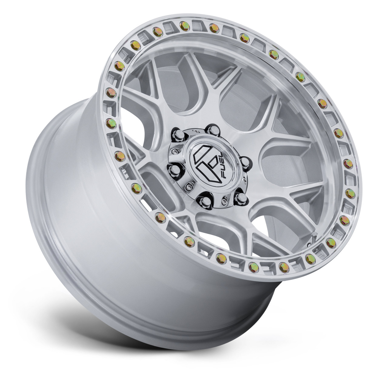Set 4 20" Fuel FC908 Puma Gloss Silver Machined Face 20x9 Wheels 6x5.5 1mm Rims Offroad Truck SUV Wheels