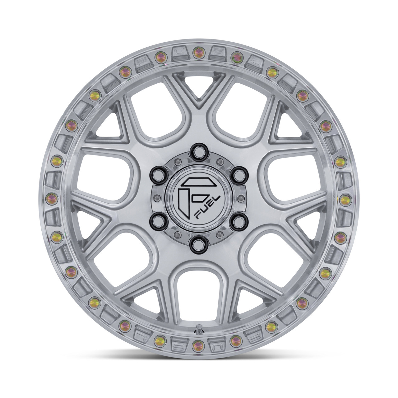 Set 4 17" Fuel FC908 Puma Gloss Silver Machined Face 17x9 Wheels 5x5 -12mm Rims Lifted Offroad Truck Wheels