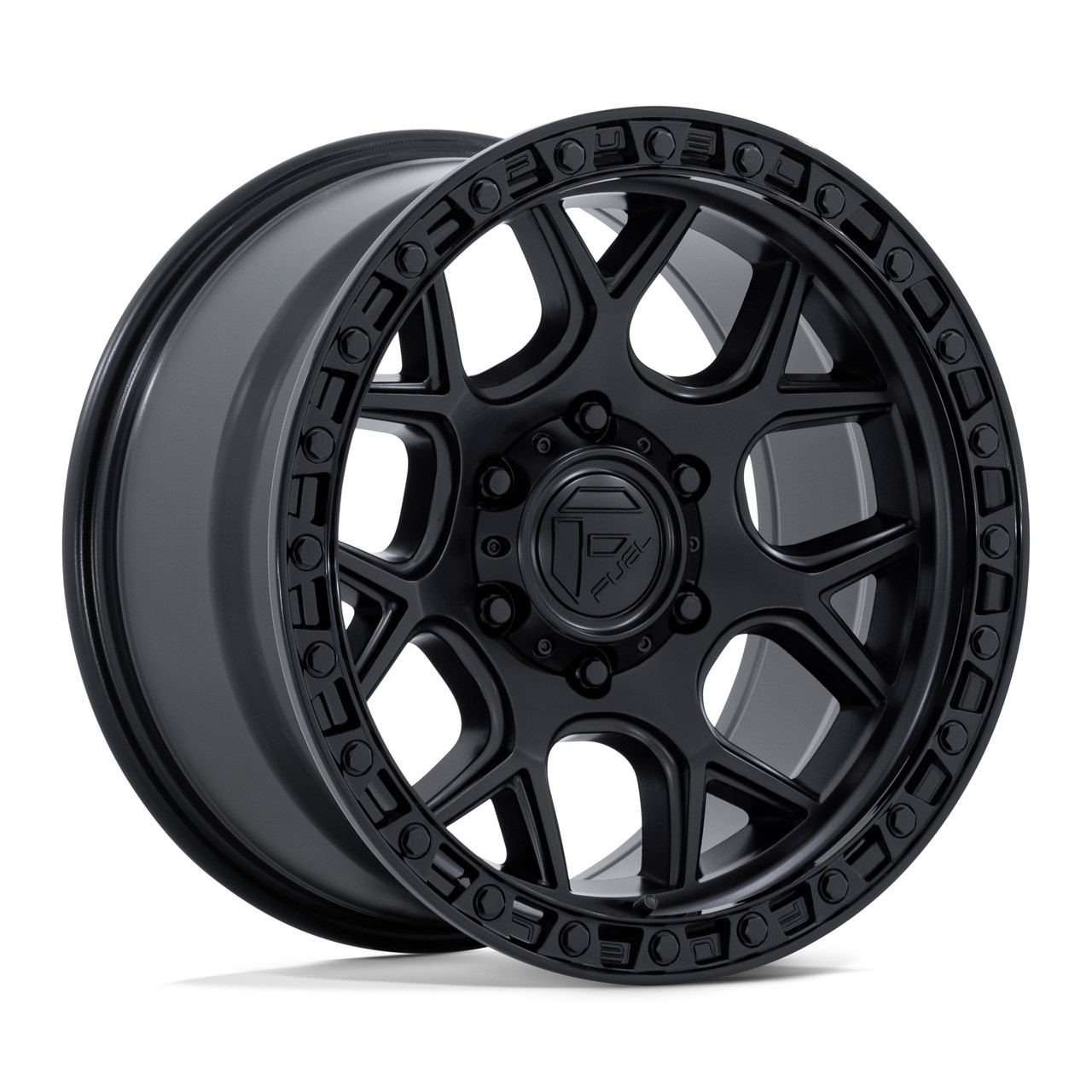 17" Fuel FC908 Puma Matte Black Gloss Black Lip 17x9 6x5.5 (6x139.7) -12mm Wheel Offroad Lifted Truck SUC Rim