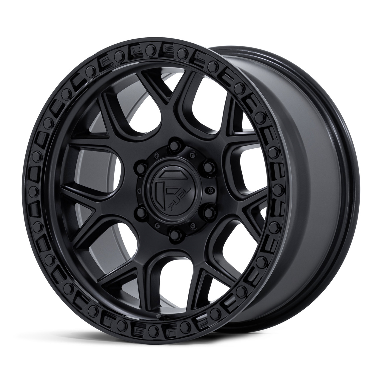 20" Fuel FC908 Puma Matte Black W/ Gloss Black Lip 20x9 6x5.5 (6x139.7) 1mm Rim Offroad Truck SUV Wheel