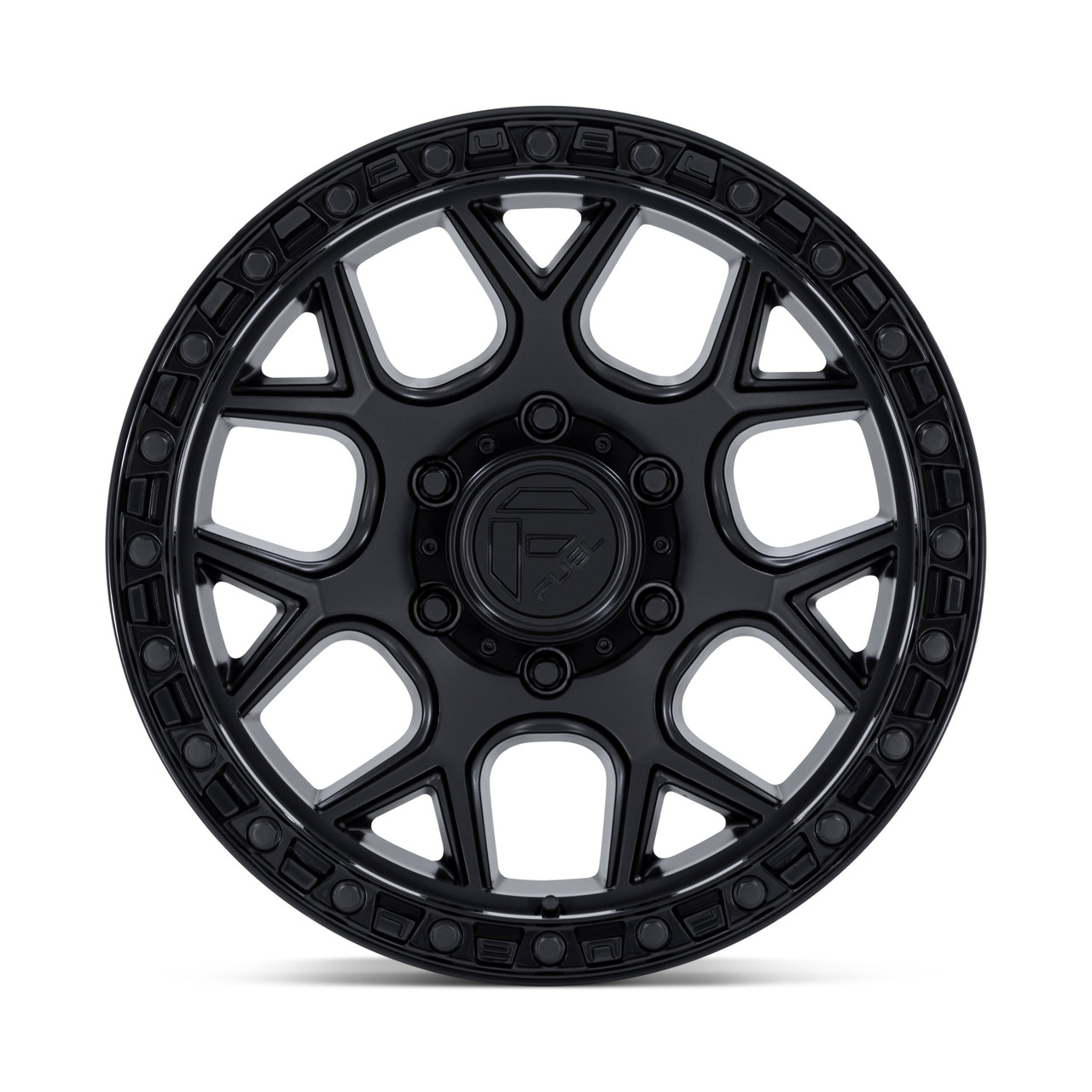 Set 4 20" Fuel FC908 Puma Matte Black Gloss Black Lip 20x9 Wheels 6x5.5 1mm Rims Offroad Truck SUV Wheels