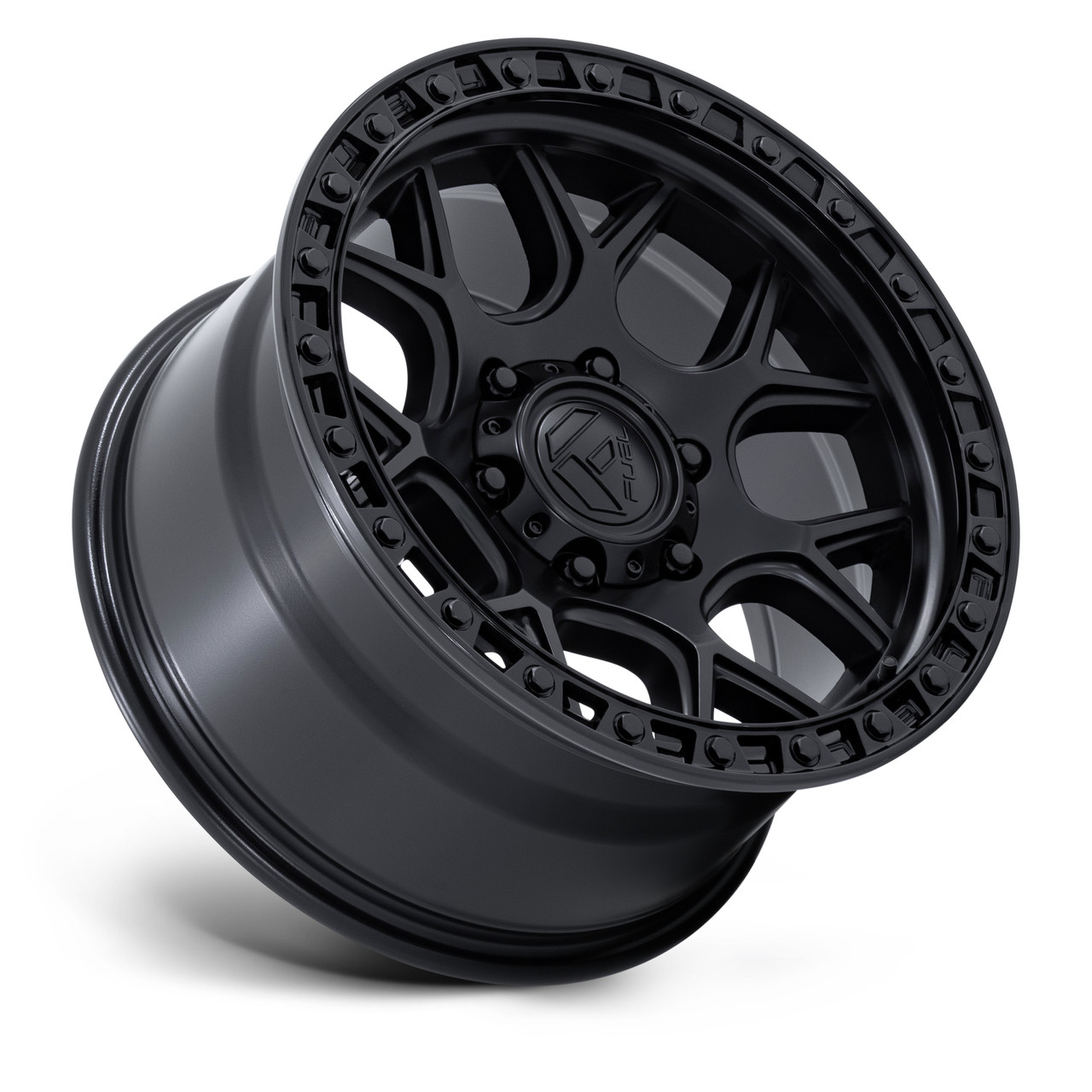 Set 4 20" Fuel FC908 Puma Matte Black Gloss Black Lip 20x9 Wheels 6x5.5 1mm Rims Offroad Truck SUV Wheels