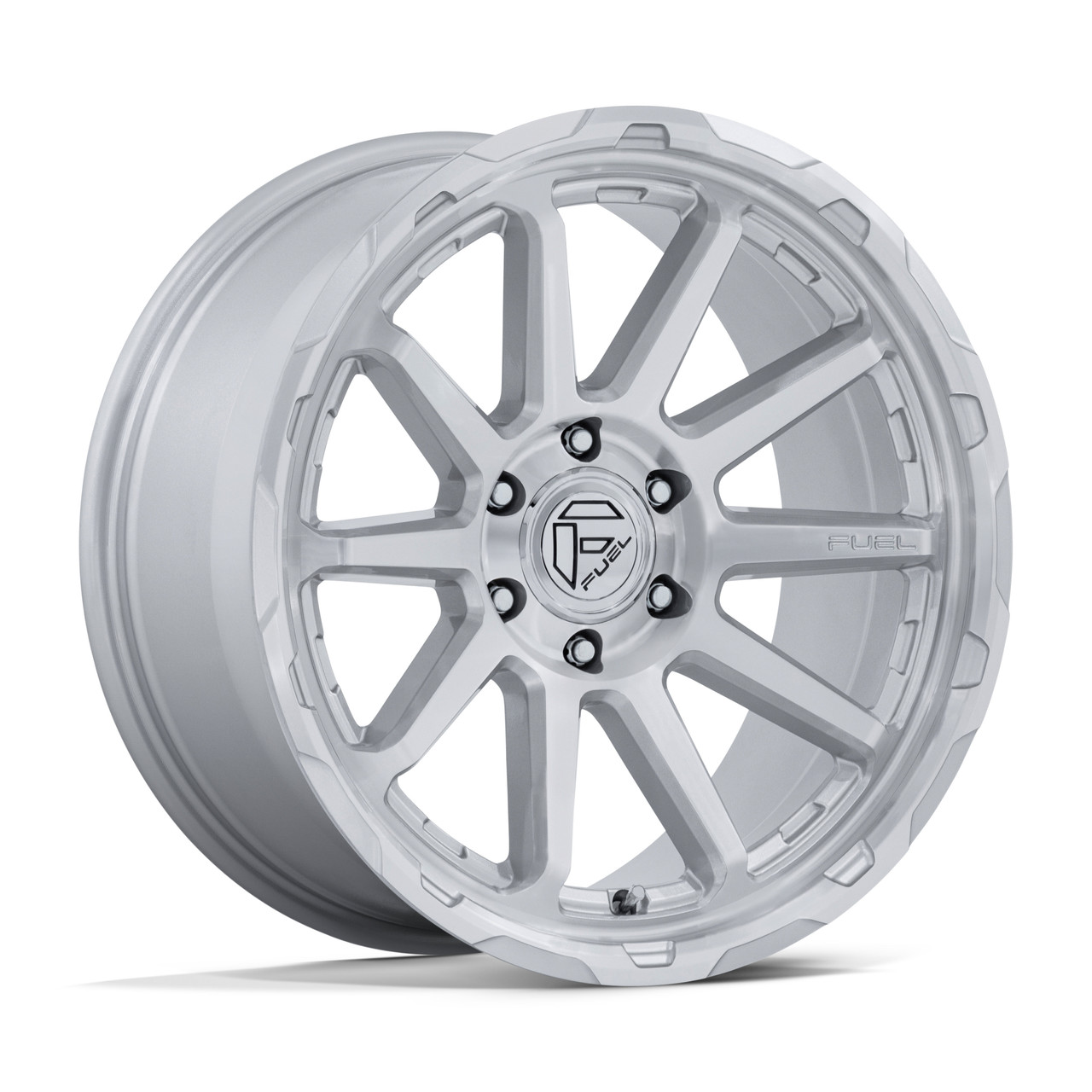 17" Fuel FC887 Circuit Gloss Silver Machined Face 17x9 6x5.5 (6x139.7) -12mm Rim Lifted Offroad Truck SUV Wheel