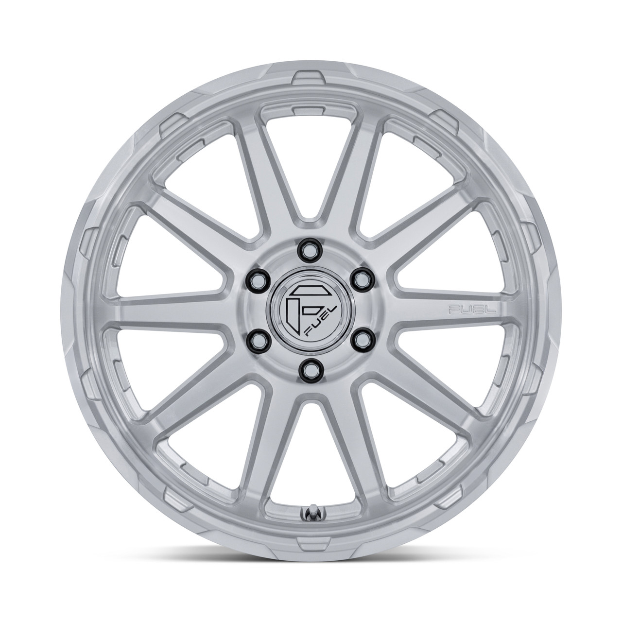 17" Fuel FC887 Circuit 17x9 5x5 (5x127) -12mm Gloss Silver W/ Machined Face Rim Lifted Offroad Truck Wheel