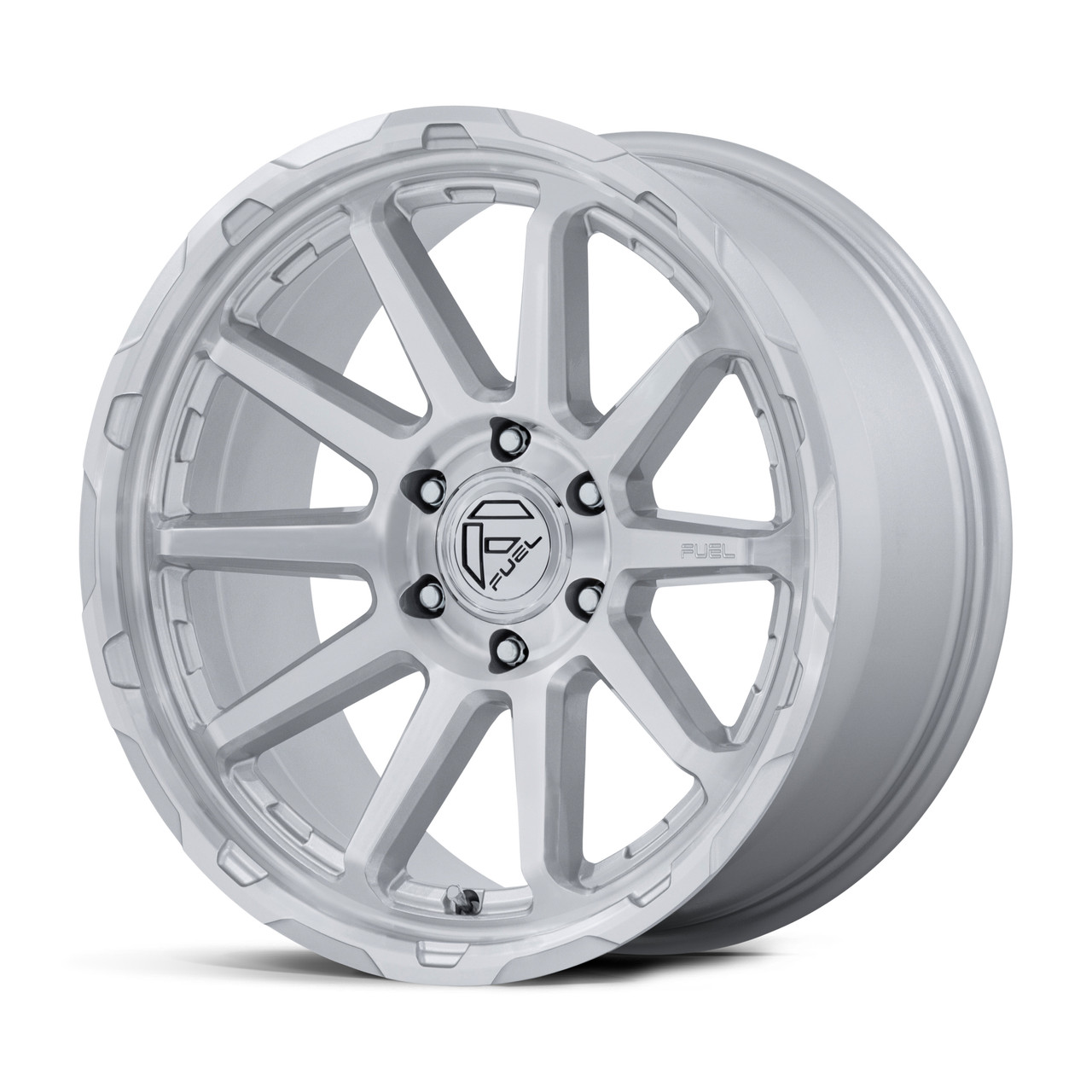 17" Fuel FC887 Circuit Gloss Silver Machined Face 17x8.5 6x5.5 (6x139.7) 25mm Rim Offroad Truck SUV
