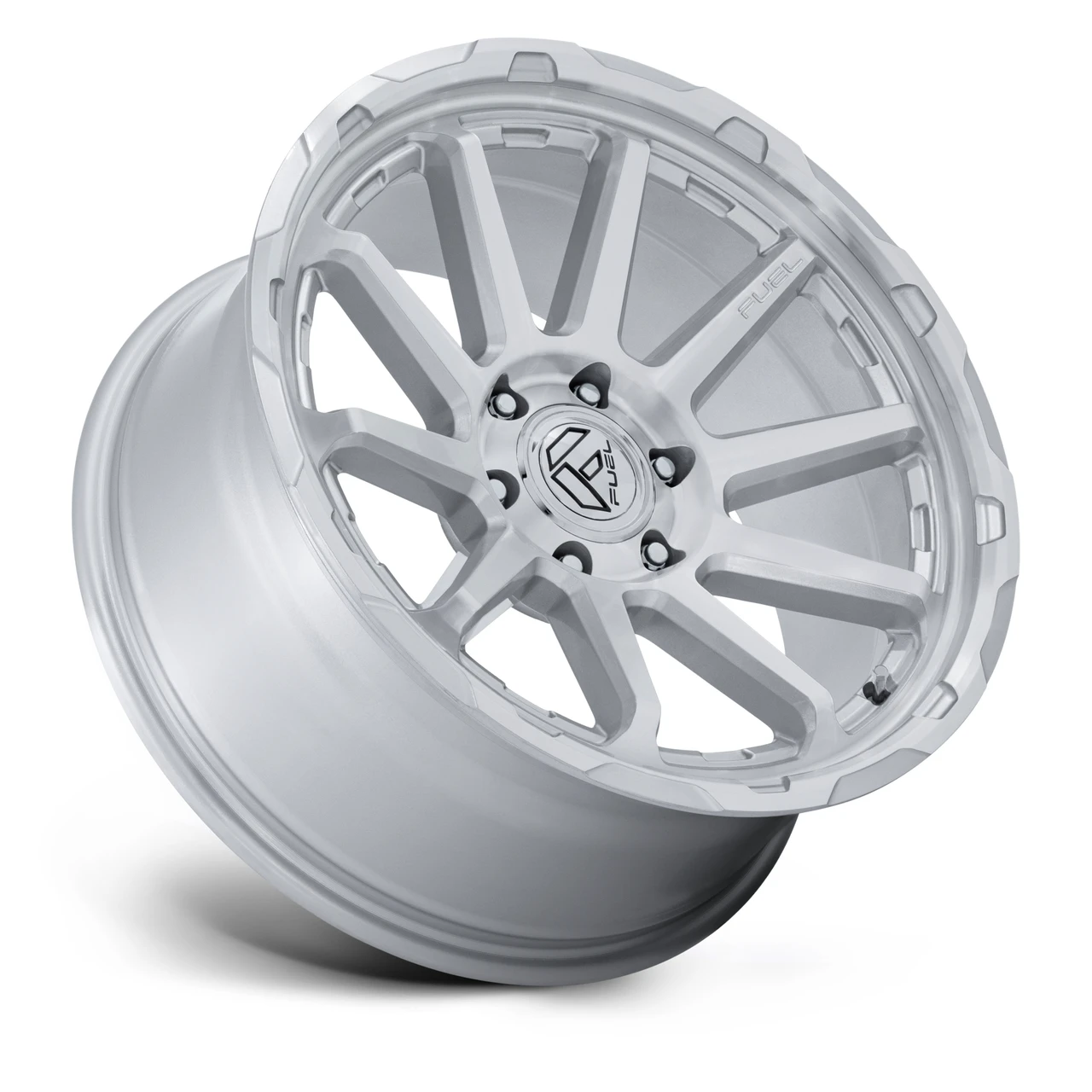 18" Fuel FC887 Circuit Gloss Silver Machined Face 18x9 6x5.5 (6x139.7) 20mm Rim Offroad Truck SUV Wheel