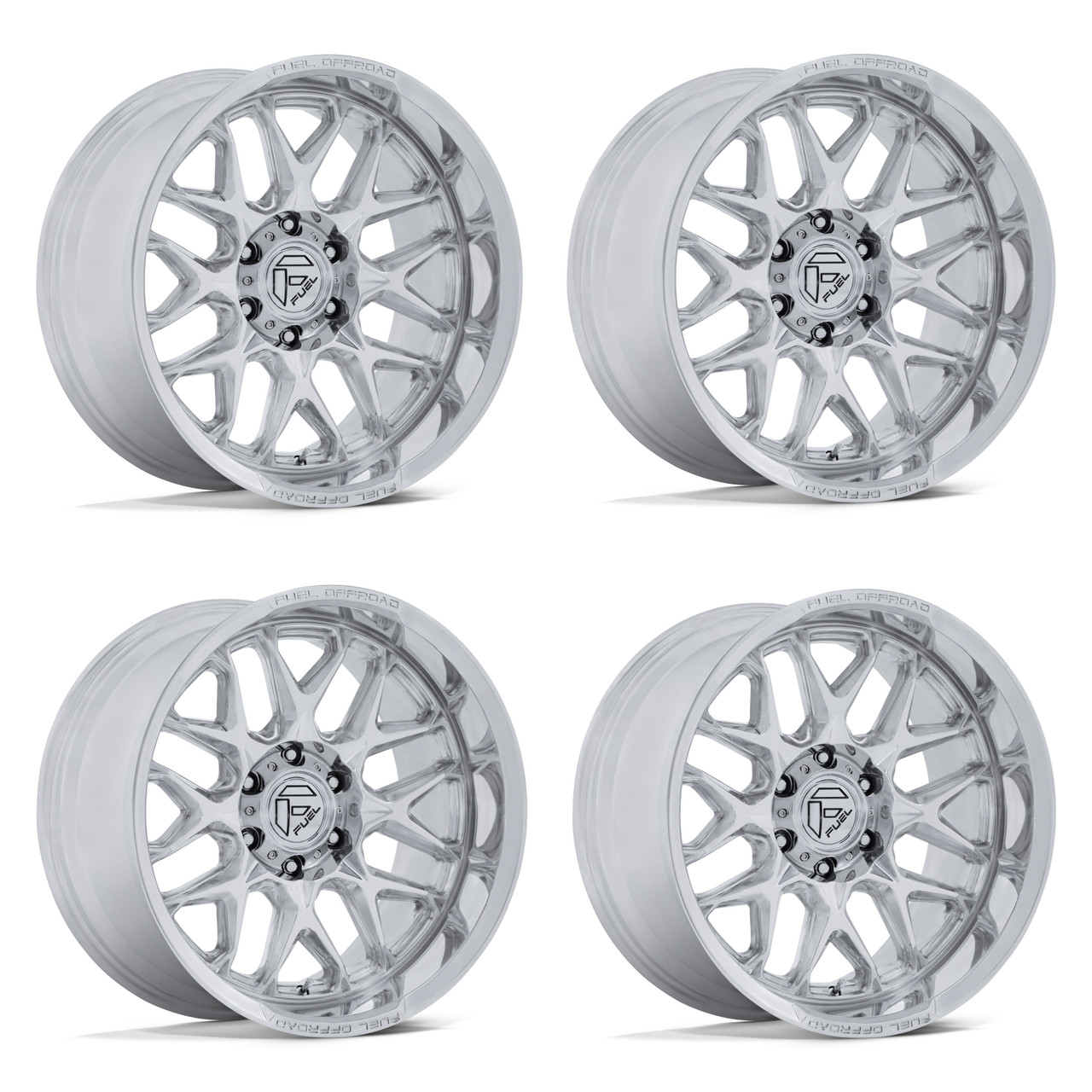 Set 4 22" Fuel FC904 Lynx Polished 22x9 Wheels 6x135 1mm Offroad Truck SUV Rims