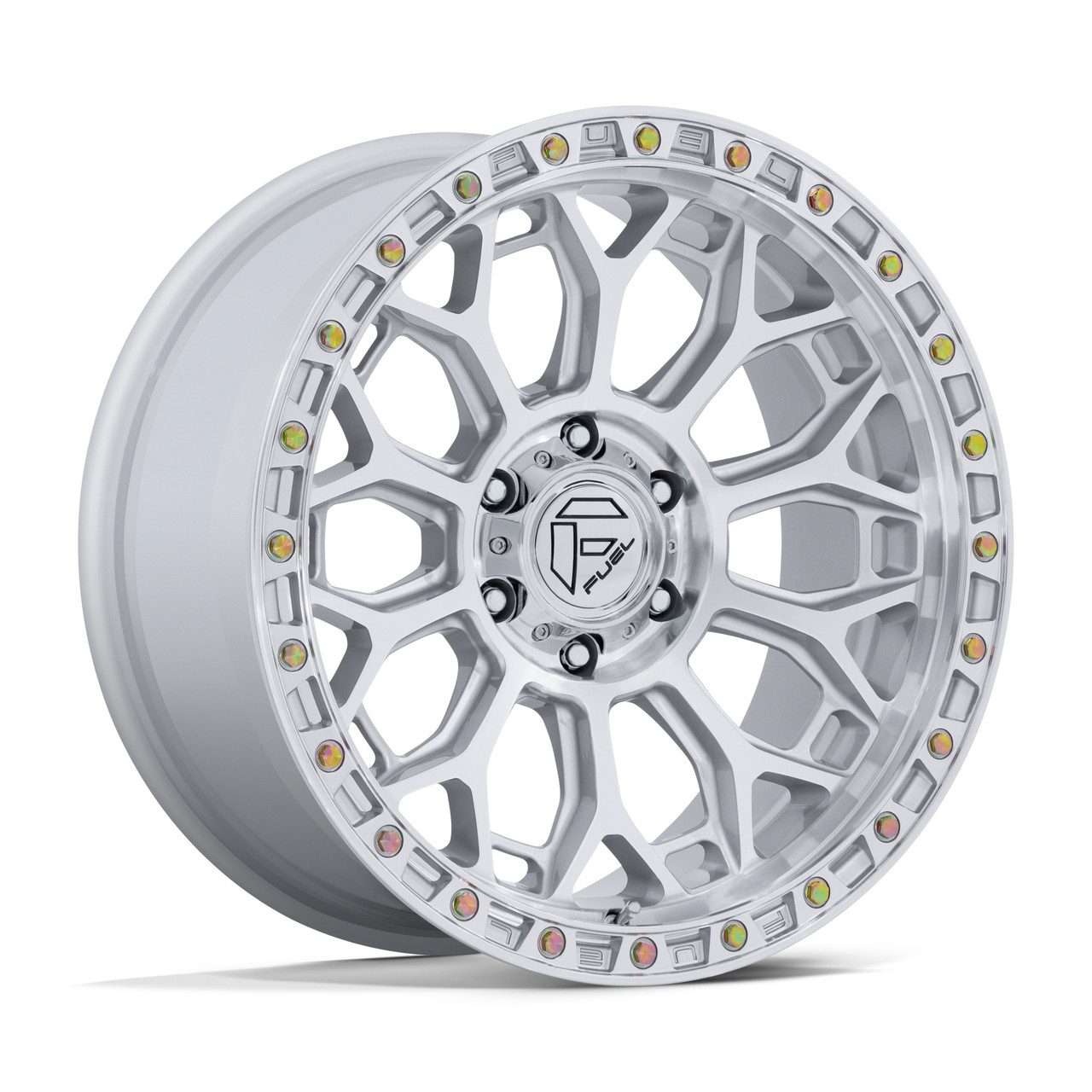 Set 4 17" Fuel FC901 Talon Gloss Silver Machined Face 17x9 Wheels 5x5 1mm Rims