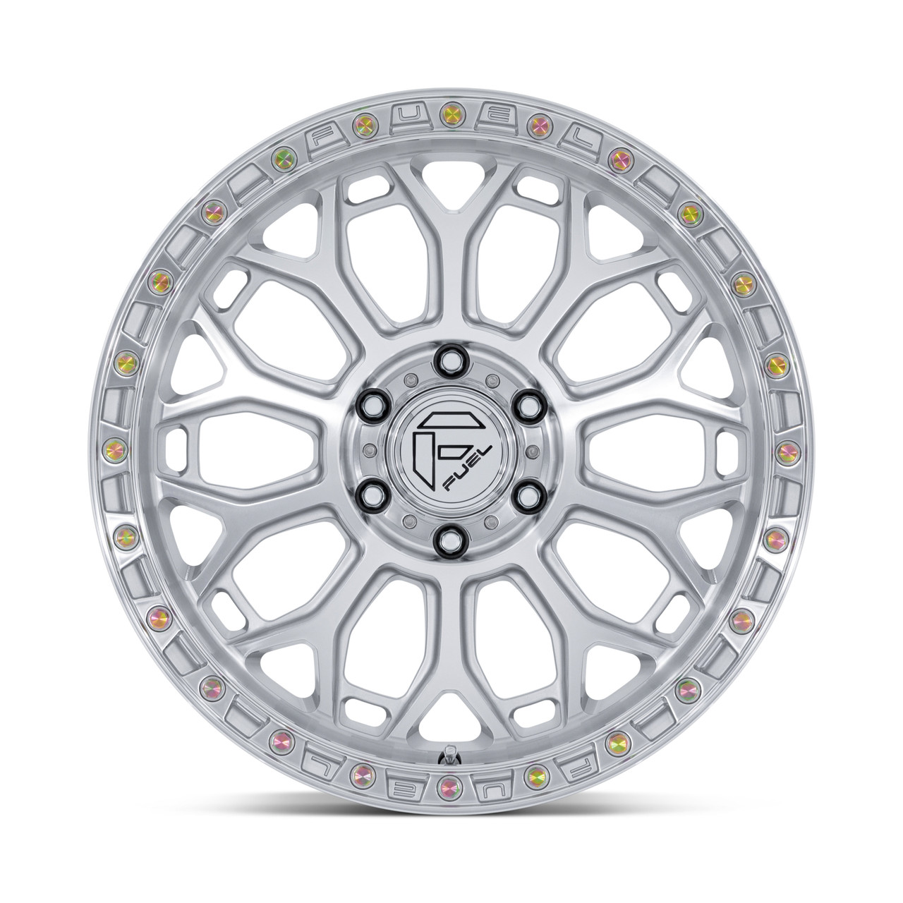 Set 4 17" Fuel FC901 Talon Gloss Silver Machined Face 17x9 Wheels 5x5 1mm Rims