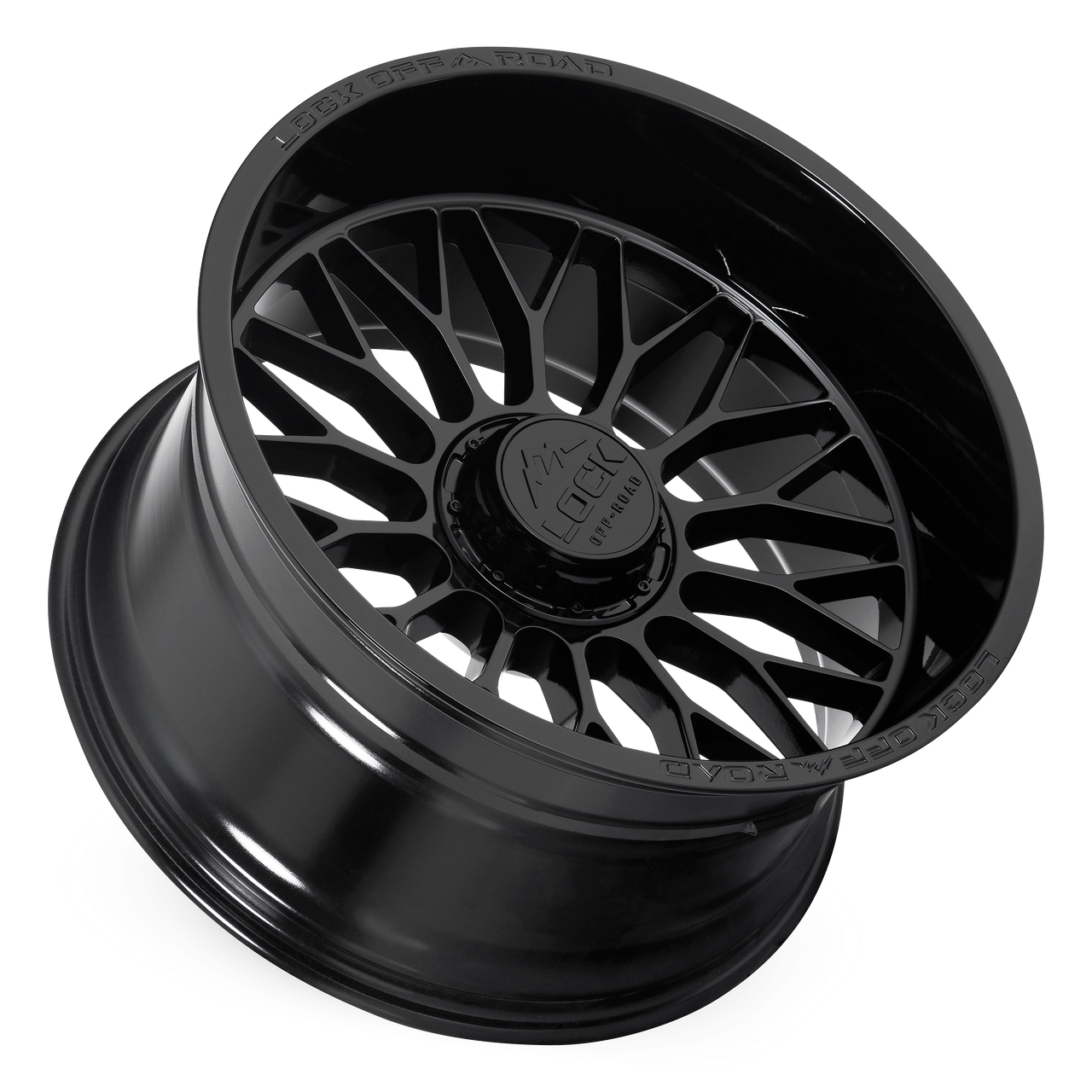 22" Lock X-Treme Rampage Gloss Black  22x10 Wheel 8x6.5 (8x165.1) 18mm Truck Rim