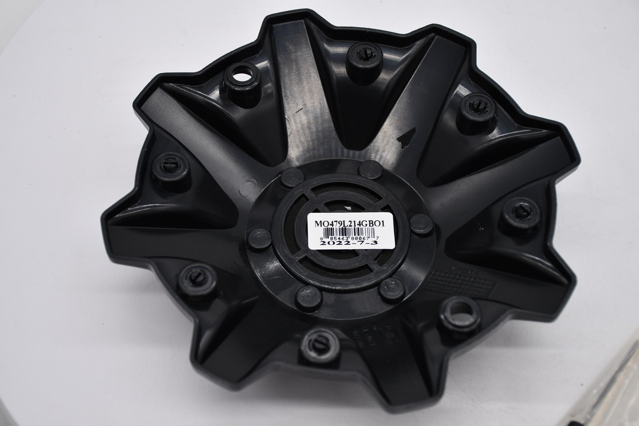 Moto Metal Gloss Black Wheel Center Cap Hub Cap MO479L214GBO1 8.75" Gloss Black - Black Rivets