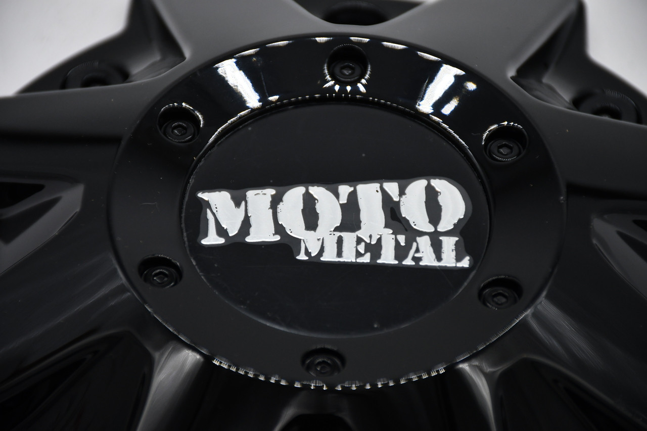 Moto Metal Gloss Black Wheel Center Cap Hub Cap MO479L214GBO1 8.75" Gloss Black - Black Rivets