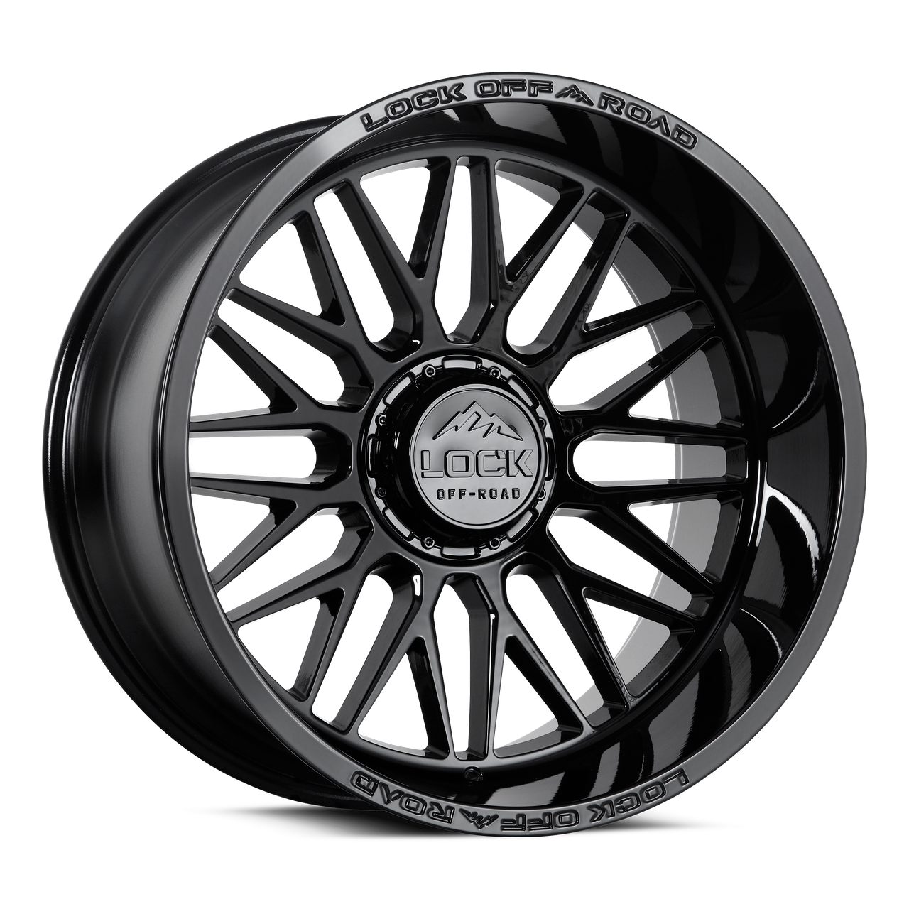 22" Lock X-Treme Apex Gloss Black 22x10 Wheel 6x135 6x5.5 18mm Truck SUV Rim