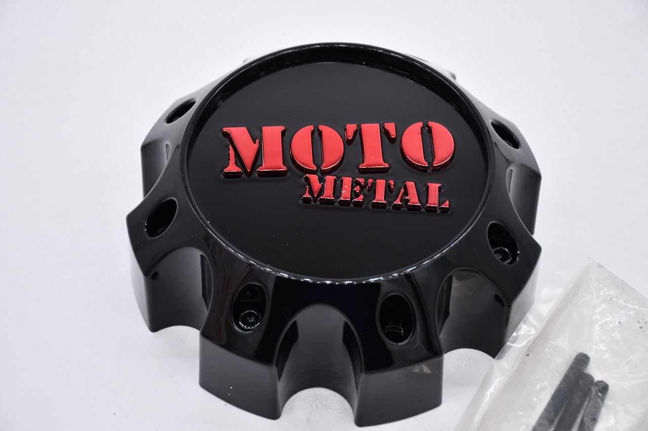 Moto Metal Gloss Black w/ Red Logo Wheel Center Cap Hub Cap U1079L170MO3GBR-H62 6.75" MO992 8 Lug
