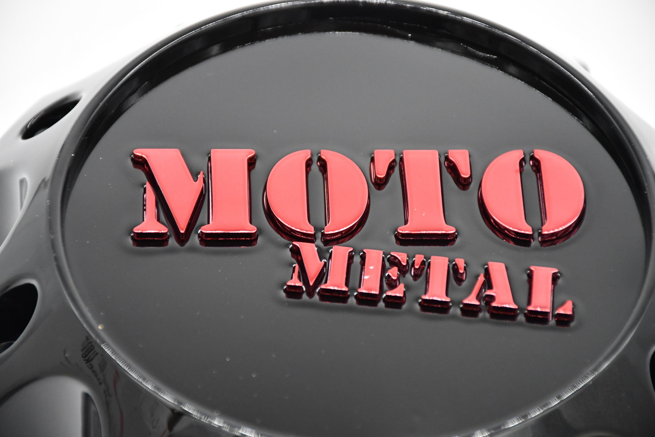 Moto Metal Gloss Black w/ Red Logo Wheel Center Cap Hub Cap U1079L170MO3GBR-H62 6.75" MO992 8 Lug