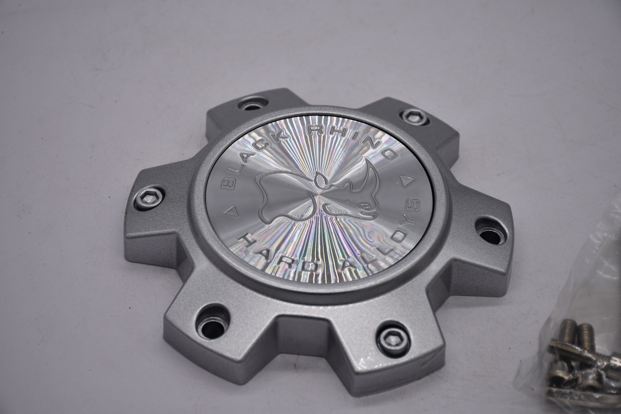 Black Rhino Silver Wheel Center Cap Hub Cap CCBR613540SFLAT 5.5" 6 Lug