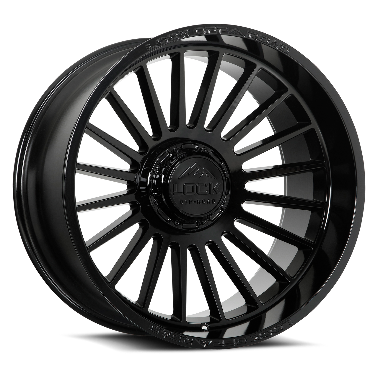20" Lock Extreme Invasion Gloss Black 20x10 Wheel 8x6.5 (8x165.1) 18mm Truck Rim