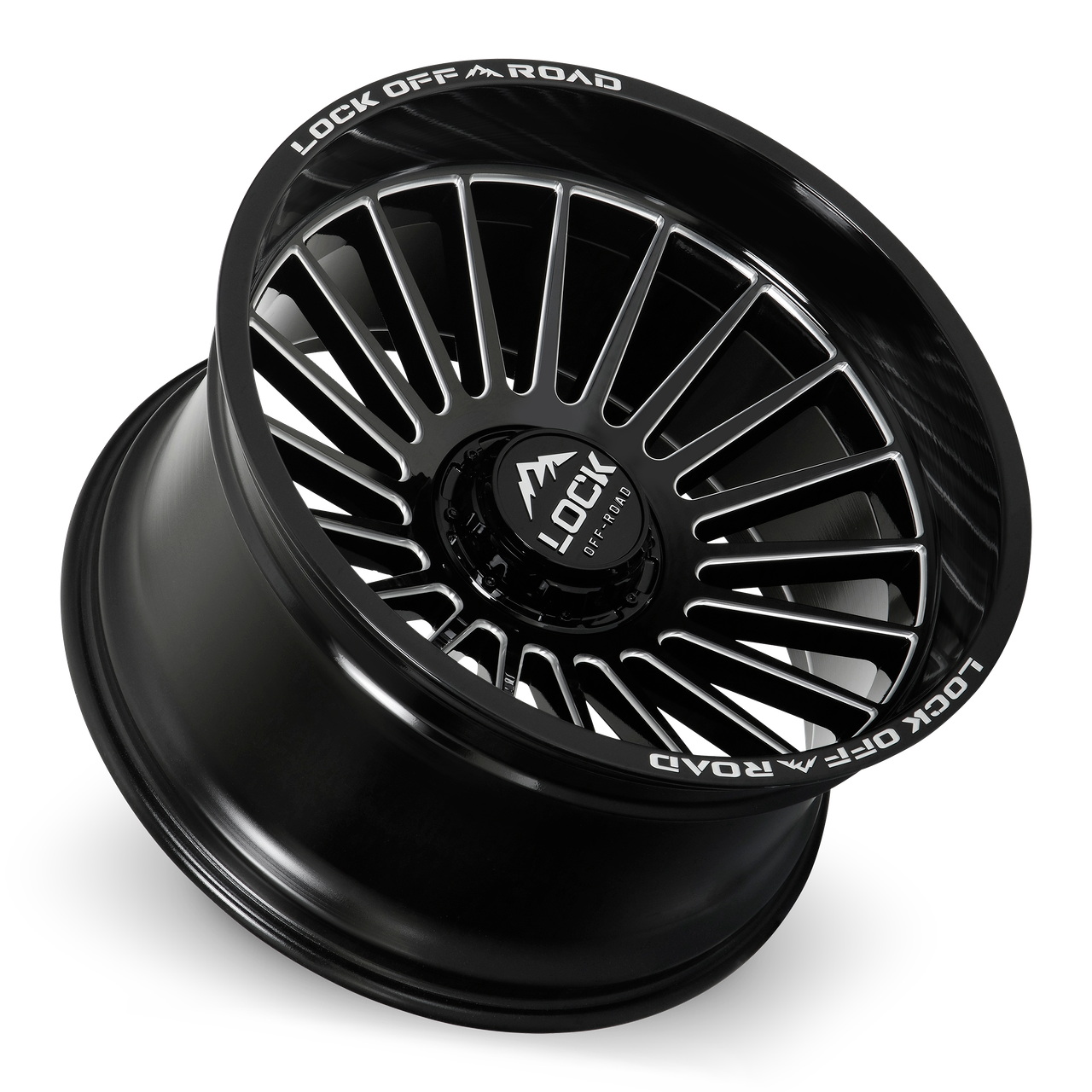 20" Lock X-Treme Invasion Gloss Black Milling 20x9 6x135 6x5.5 1mm Truck Wheel