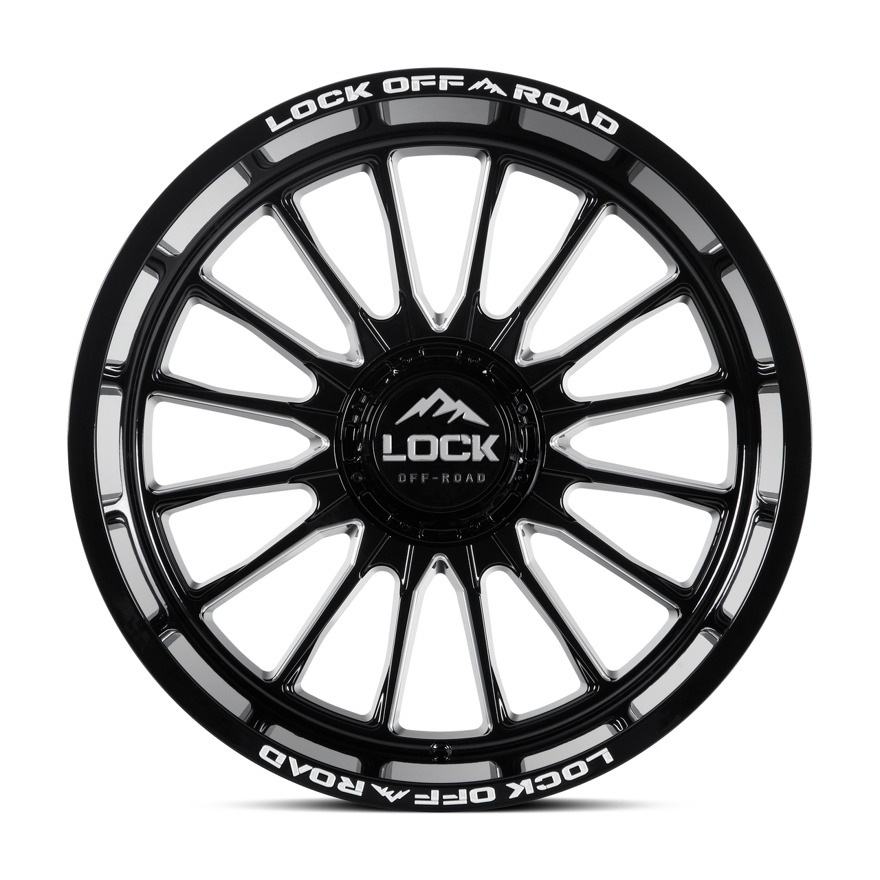 20" Lock Extreme Striker Gloss Black Milling 20x9 Wheel 8x180 1mm Truck Rim