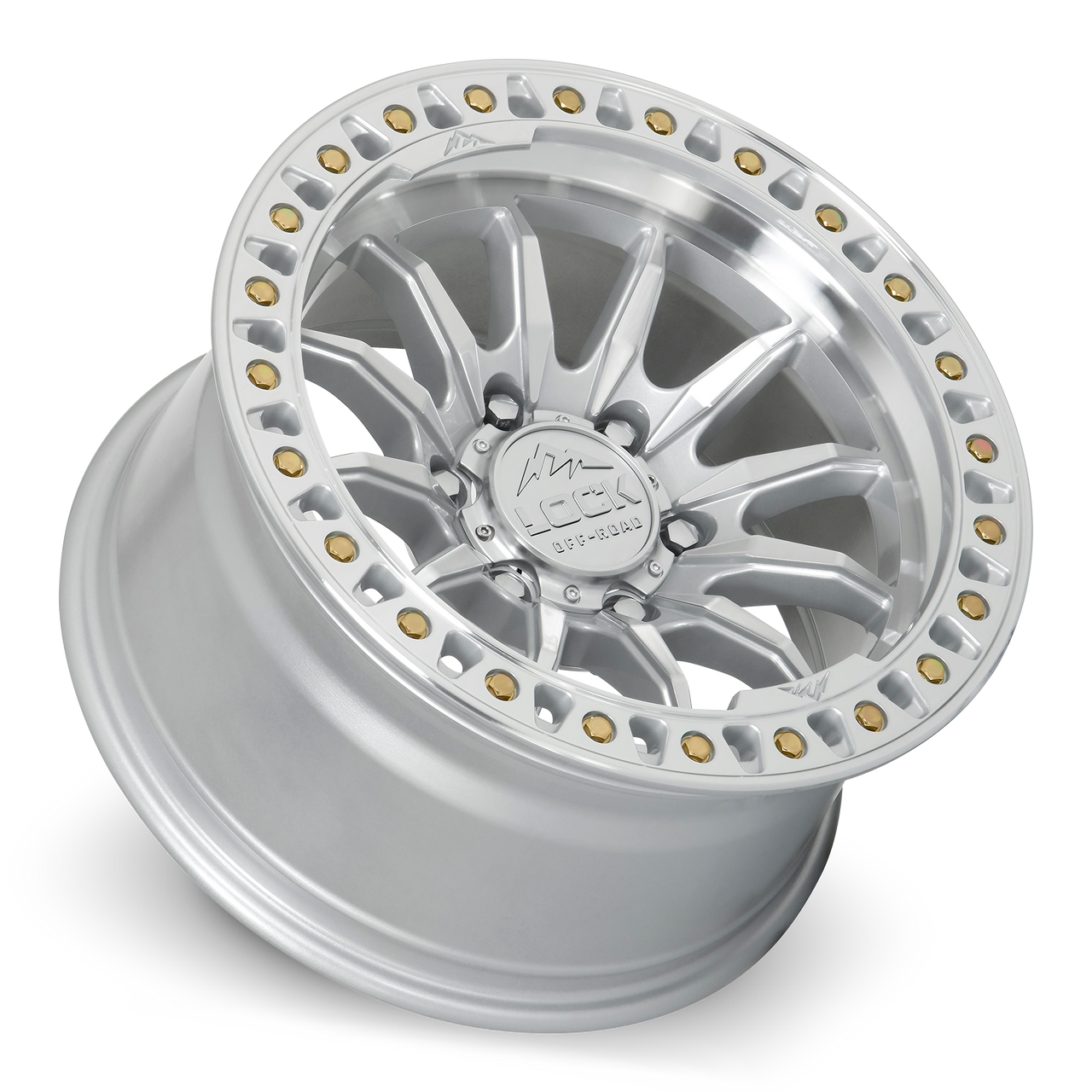 Set 4 17" Lock Offroad Trail Machine Clear Coat 17x9 Wheels 5x5 (5x127) 12mm Rims