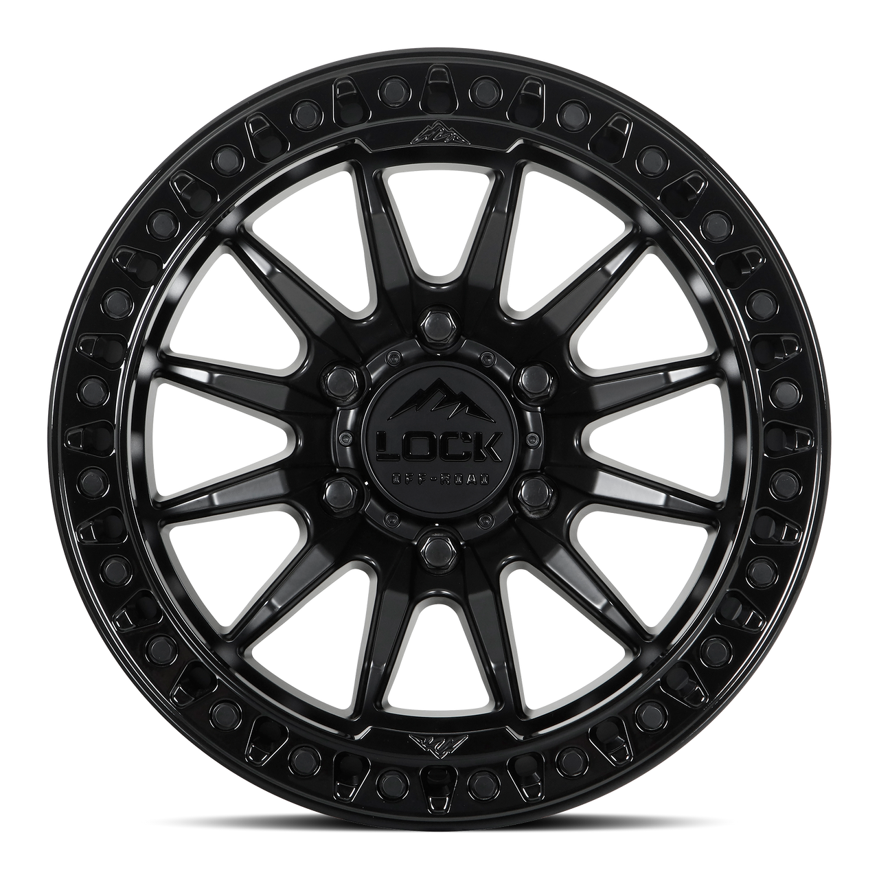 Set 4 20" Lock Offroad Trail Matte Black Gloss Black Ring 20x10 8x180 18mm Rims Offroad Truck Wheels