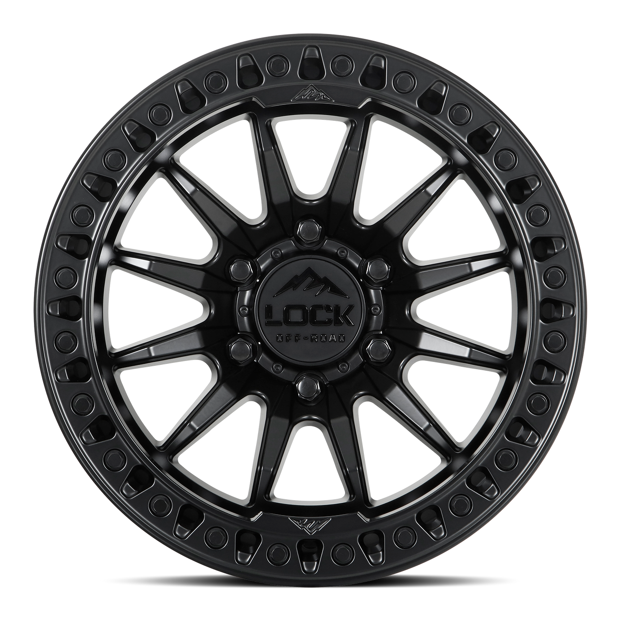 20" Lock Offroad Trail Matte Black W Matte Black Ring 20x9 Wheel 8x170 1mm Rim