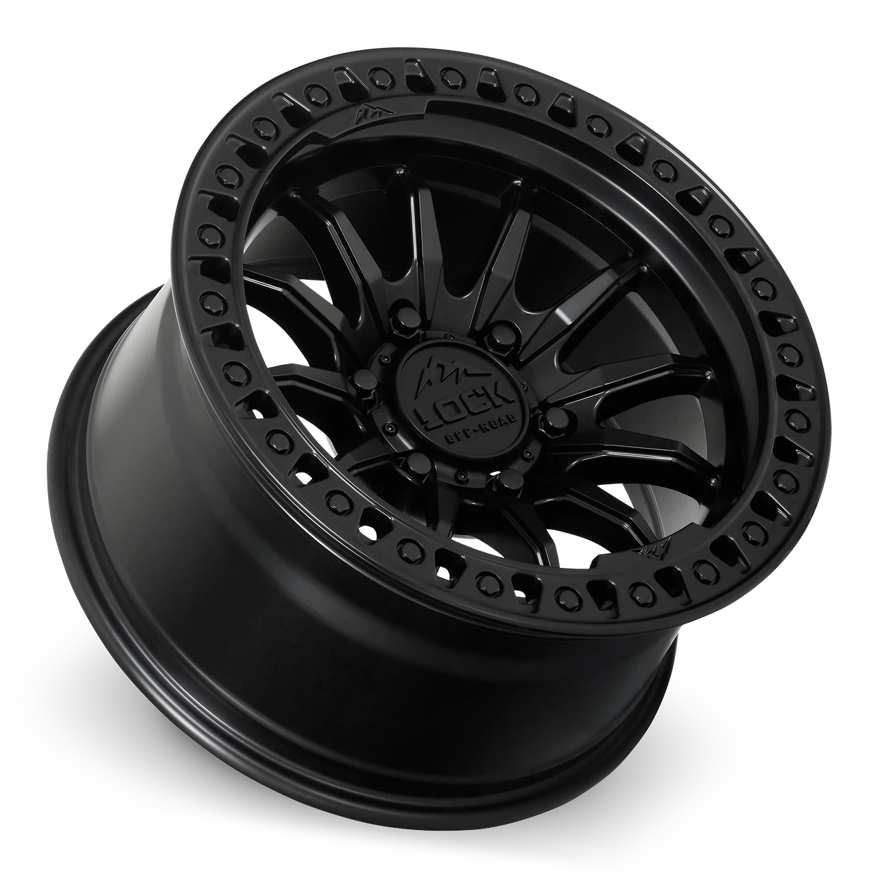 20" Lock Offroad Trail Matte Black W Matte Black Ring 20x9 Wheel 8x6.5 1mm Rim