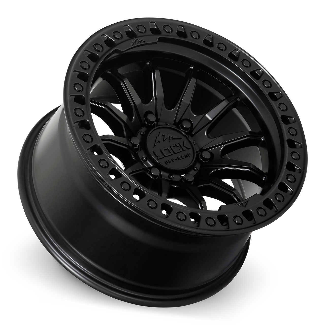 Set 4 20" Lock Offroad Trail Matte Black W Matte Black Ring 20x9 8x6.5 1mm Rims Offroad Truck Wheels
