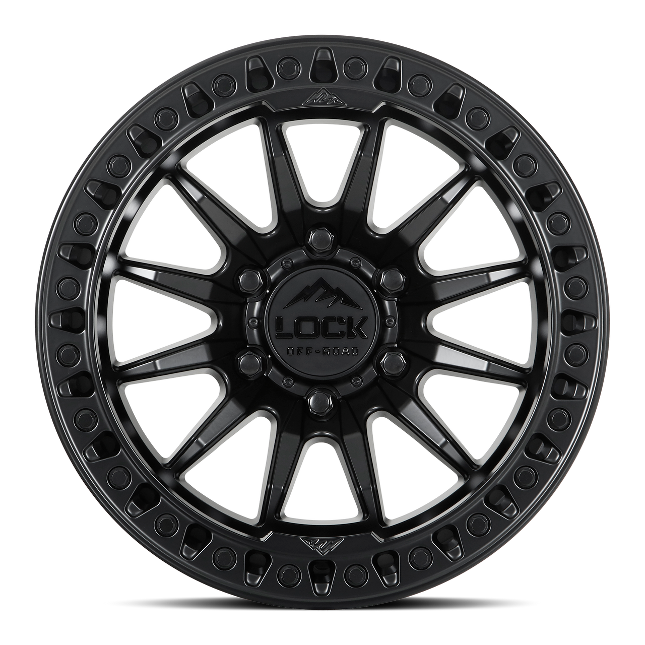 17" Lock Offroad Trail Matte Black W Matte Black Ring 17x9 Wheel 5x5 12mm Rim