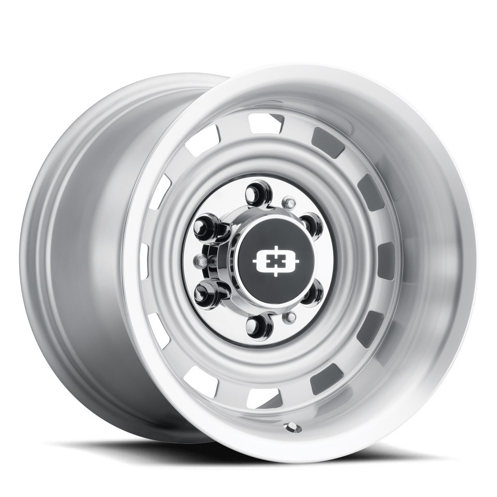 Set 4 15" Vision 54 Cheyenne Silver Machined Lip 15x8 Wheels 6x5.5 -18mm Rims