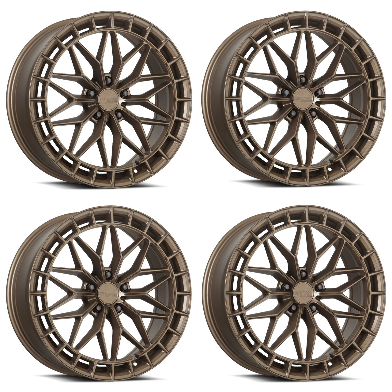 Set 4 20" Katana Racing KR12 Matte Bronze Wheels 20x8.5 5x120 40mm Racing Rims