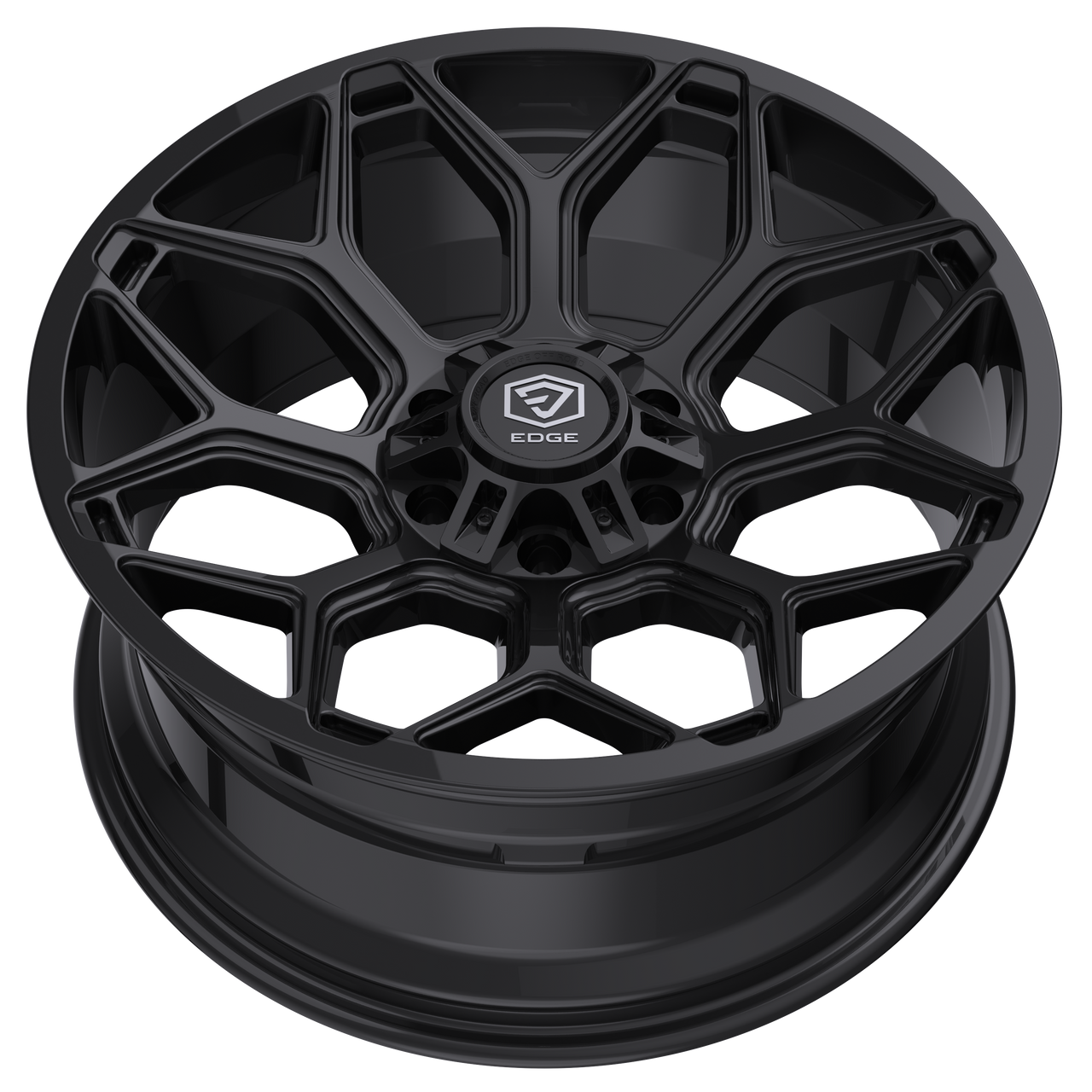 Set 4 22" Edge Off Road 302B Gloss Black Wheels 22x12 5x5 5x5.5 -44mm Truck Rims