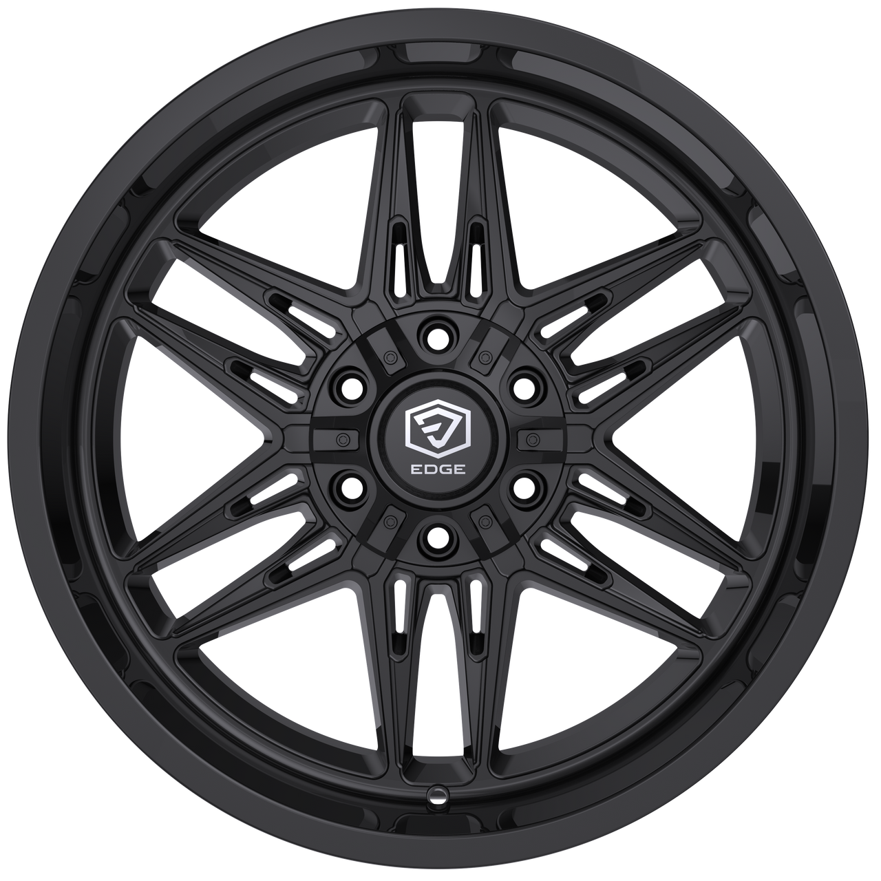 Set 4 22" Edge Off Road 303B Gloss Black Wheels 22x12 6x135 6x5.5 -44mm Rims