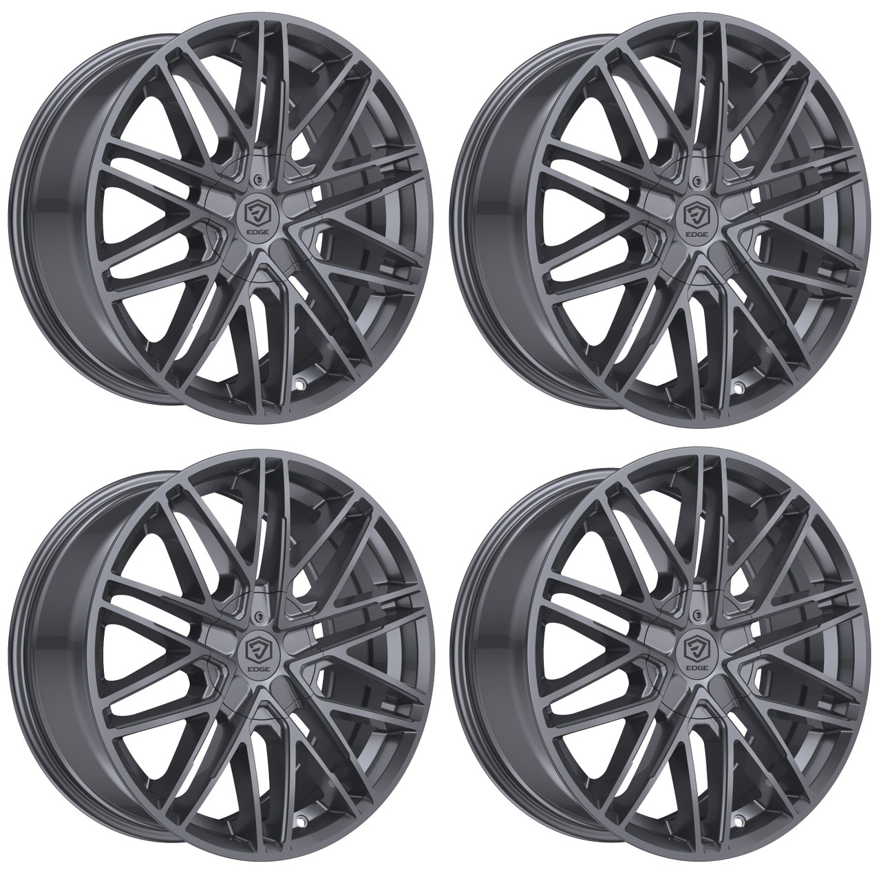 Set 4 20" Edge Street 352A Anthracite Wheels 20x8.5 5x4.5 5x120 40mm Street Rims