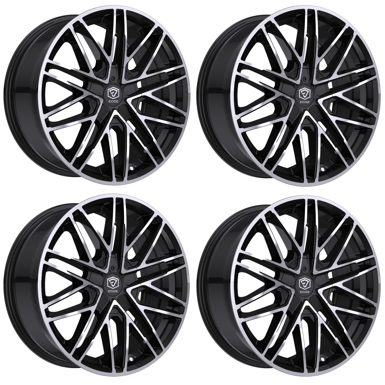 Set 4 17" Edge Street 352MB Black Machined Face 17x7.5 5x4.5 5x120 40mm Wheels