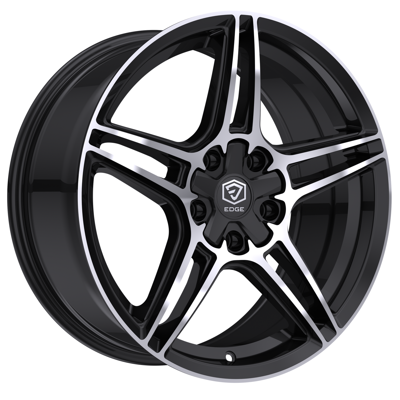 Set 4 17" Edge Street 354MB Black Machined Face 17x7.5 5x4.5 5x120 40mm Wheels