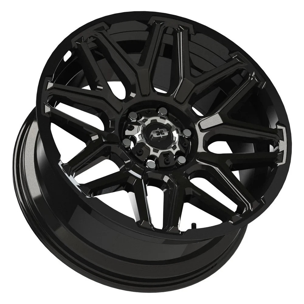 Set 4 20" Vision 305 Rekluse Gloss Black 20x9 Wheels 5x5 -12mm Lifted Truck Rims