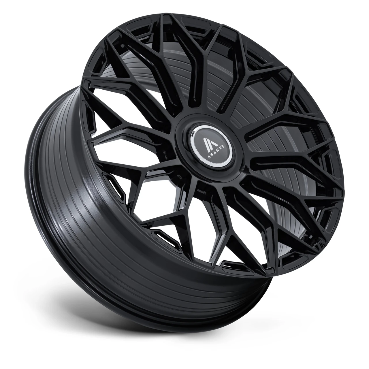 20" Asanti Black AB051 Envoy Gloss Black 20x10.5 Wheel 5x112 5x120 38mm Rim